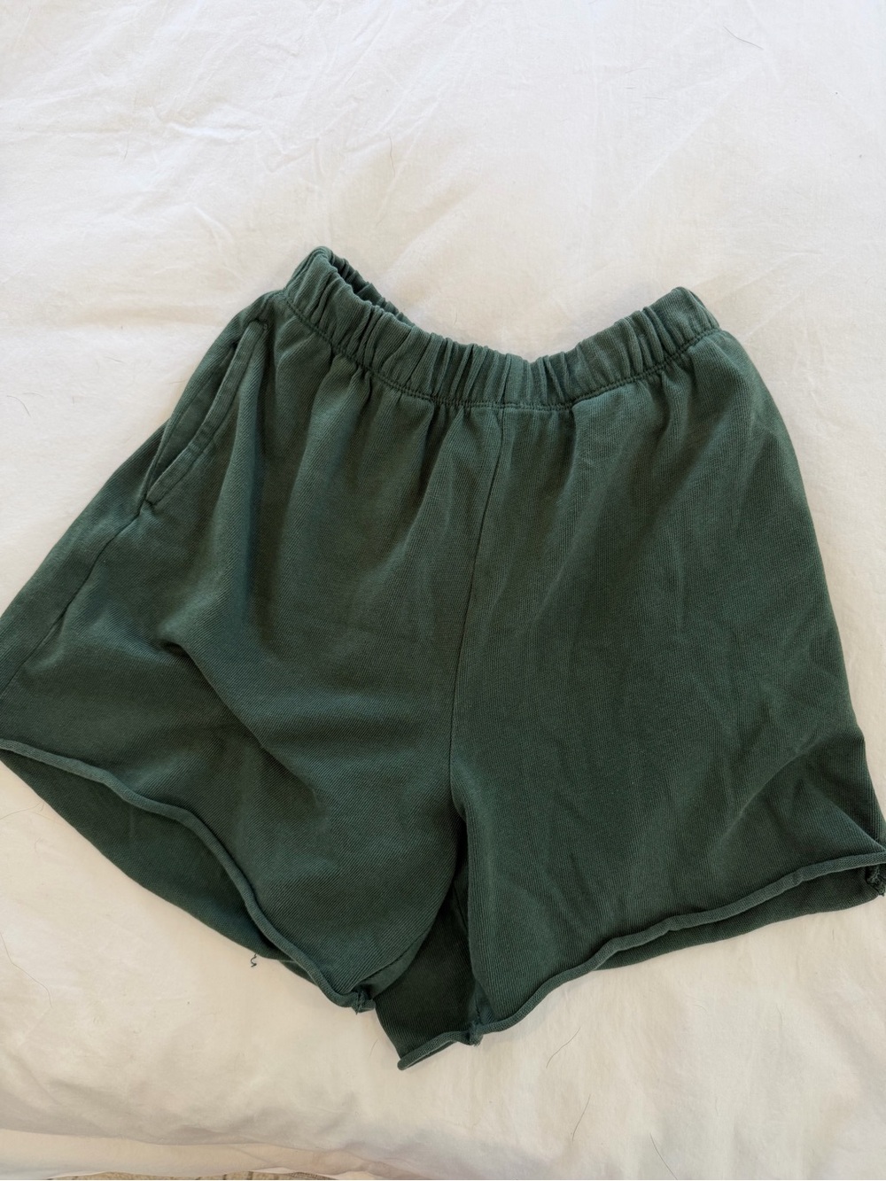 aerie Green Elastic-Waist Athletic Shorts